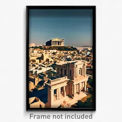 Pixel Art Poster - Antique Acropolis (8 Bit Psychedelic Trippy Video Game Print)