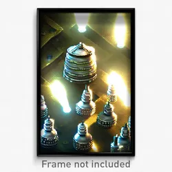 Pixel Art Poster - Metallic Dolmen (8 Bit Psychedelic Trippy Video Game Print)