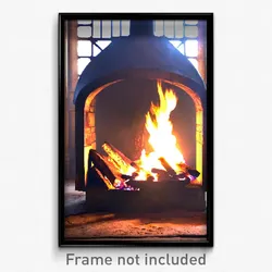 Pixel Art Poster - Old Fashioned Hearth (8 Bit Psychedelic Video Game Print)