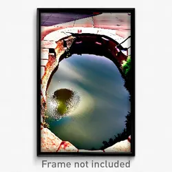 Pixel Art Poster - Urban Sinkhole (8 Bit Psychedelic Trippy Video Game Print)
