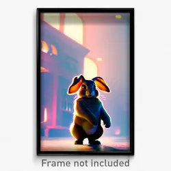 Pixel Art Poster - Gracious Rabbit (8 Bit Psychedelic Trippy Video Game Print)
