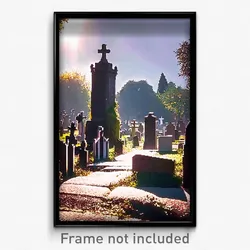 Pixel Art Poster - Captivating Graveyard (8 Bit Psychedelic Video Game Print)