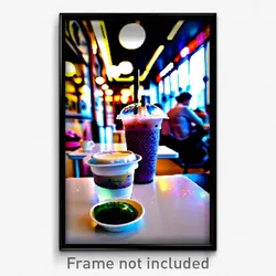 Pixel Art Poster - Candid Bubble Tea (8 Bit Psychedelic Trippy Video Game Print)