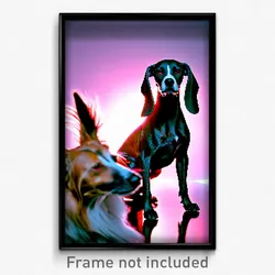 Pixel Art Poster - Webbed Dog (8 Bit Psychedelic Trippy Weird Video Game Print)