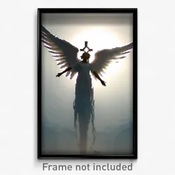 Pixel Art Poster - Angelic Remnant (8 Bit Psychedelic Trippy Video Game Print)