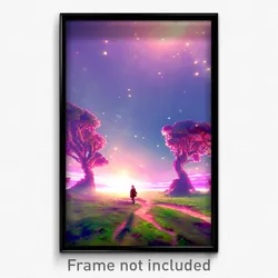 Pixel Art Poster - Wiry Dreamscape (8 Bit Psychedelic Trippy Video Game Print)