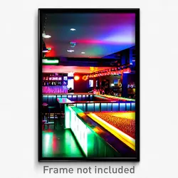 Pixel Art Poster - Urban Bar (8 Bit Psychedelic Trippy Weird Video Game Print)