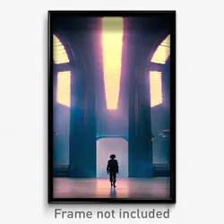 Pixel Art Poster - Neat Landing (8 Bit Psychedelic Trippy Video Game Print)
