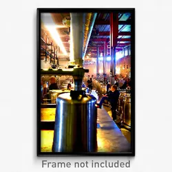 Pixel Art Poster - Bustling Brewery (8 Bit Psychedelic Trippy Video Game Print)