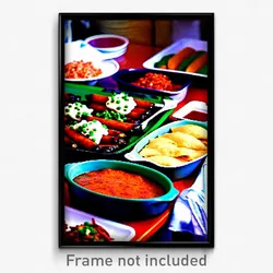 Pixel Art Poster - Dense Enchiladas (8 Bit Psychedelic Trippy Video Game Print)