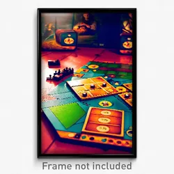 Pixel Art Poster - Quaint Board Game (8 Bit Psychedelic Trippy Video Game Print)