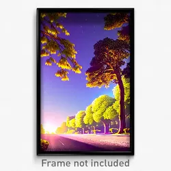 Pixel Art Poster - Brisk Trees (8 Bit Psychedelic Trippy Weird Video Game Print)