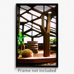 Pixel Art Poster - Brown Terrarium (8 Bit Psychedelic Trippy Video Game Print)