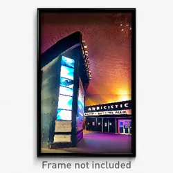 Pixel Art Poster - Arctic Movie Theatre (8 Bit Psychedelic Video Game Print)