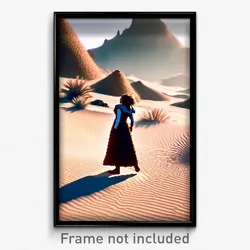 Pixel Art Poster - Fluffy Desert (8 Bit Psychedelic Trippy Video Game Print)