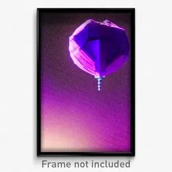 Pixel Art Poster - Purple Kame (8 Bit Psychedelic Trippy Weird Video Game Print)