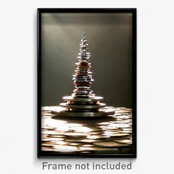 Pixel Art Poster - Metallic Cairn (8 Bit Psychedelic Trippy Video Game Print)