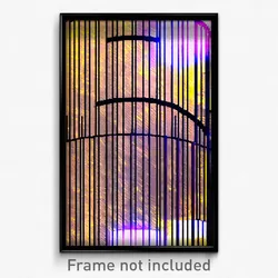 Pixel Art Poster - Digital Wire Frame Fortifications (8 Bit Video Game Print)
