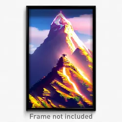Pixel Art Poster - Energetic Peak (8 Bit Psychedelic Trippy Video Game Print)