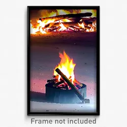 Pixel Art Poster - Brisk Bonfire (8 Bit Psychedelic Trippy Video Game Print)