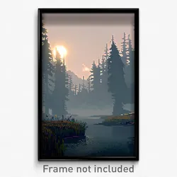 Pixel Art Poster - Silent Fen (8 Bit Psychedelic Trippy Weird Video Game Print)