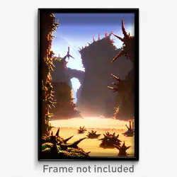 Pixel Art Poster - Thorny Province (8 Bit Psychedelic Trippy Video Game Print)
