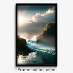 Pixel Art Poster - Dramatic Inlet (8 Bit Psychedelic Trippy Video Game Print)