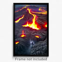 Pixel Art Poster - Complex Lava Fields (8 Bit Psychedelic Video Game Print)