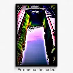 Pixel Art Poster - Negligible Canal (8 Bit Psychedelic Trippy Video Game Print)