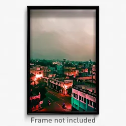 Pixel Art Poster - Gloomy Indian City (8 Bit Psychedelic Video Game Print)