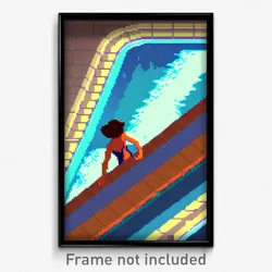 Pixel Art Poster - Novel Pool (8 Bit Psychedelic Trippy Weird Video Game Print)