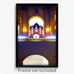 Pixel Art Poster - Rectangular Chateau (8 Bit Psychedelic Video Game Print)