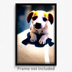 Pixel Art Poster - Amazing Puppy (8 Bit Psychedelic Trippy Video Game Print)