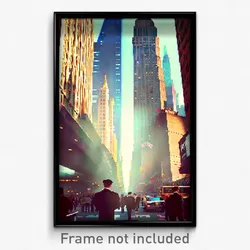 Pixel Art Poster - Perfect New York (8 Bit Psychedelic Trippy Video Game Print)