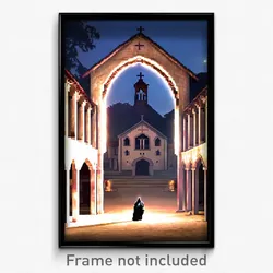Pixel Art Poster - Deserted Nunnery (8 Bit Psychedelic Trippy Video Game Print)