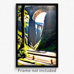 Pixel Art Poster - Sentimental Viaduct (8 Bit Psychedelic Video Game Print)