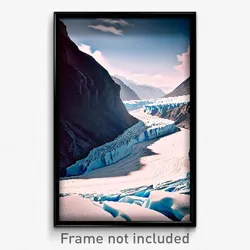Pixel Art Poster - Stylish Glacier (8 Bit Psychedelic Trippy Video Game Print)