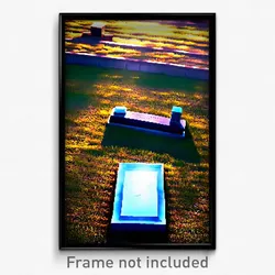 Pixel Art Poster - Rectangular Grave (8 Bit Psychedelic Trippy Video Game Print)
