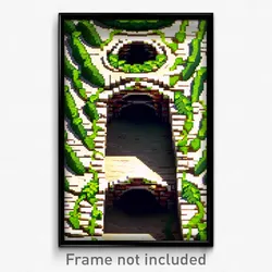 Pixel Art Poster - Beautiful Burrow (8 Bit Psychedelic Trippy Video Game Print)