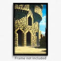 Pixel Art Poster - Shady Ramparts (8 Bit Psychedelic Trippy Video Game Print)
