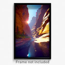Pixel Art Poster - Neglected Canyon (8 Bit Psychedelic Trippy Video Game Print)