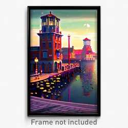 Pixel Art Poster - Bubbly Quay (8 Bit Psychedelic Trippy Weird Video Game Print)