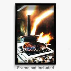 Pixel Art Poster - Stunning Stove (8 Bit Psychedelic Trippy Video Game Print)