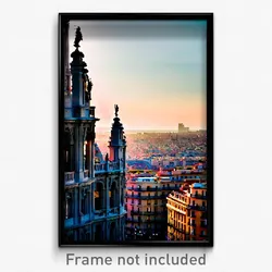 Pixel Art Poster - Harmonious Barcelona (8 Bit Psychedelic Video Game Print)