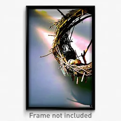 Pixel Art Poster - Tattered Nest (8 Bit Psychedelic Trippy Video Game Print)