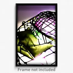 Pixel Art Poster - Wire Frame Pillow (8 Bit Psychedelic Trippy Video Game Print)