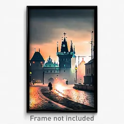 Pixel Art Poster - Warlike Prague (8 Bit Psychedelic Trippy Video Game Print)