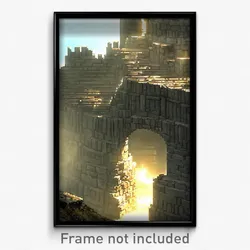 Pixel Art Poster - Rough Stronghold (8 Bit Psychedelic Trippy Video Game Print)
