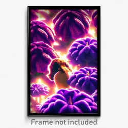 Pixel Art Poster - Purple Glade (8 Bit Psychedelic Trippy Video Game Print)