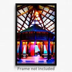 Pixel Art Poster - Stunning Hut (8 Bit Psychedelic Trippy Video Game Print)